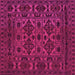 Square Machine Washable Persian Pink Traditional Rug, wshtr2542pnk