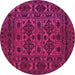 Round Persian Pink Traditional Rug, tr2542pnk
