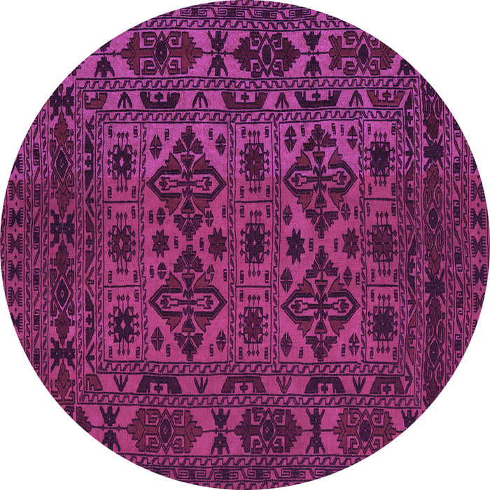 Round Persian Purple Traditional Rug, tr2542pur