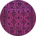 Round Persian Purple Traditional Rug, tr2542pur