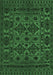 Machine Washable Persian Emerald Green Traditional Area Rugs, wshtr2542emgrn