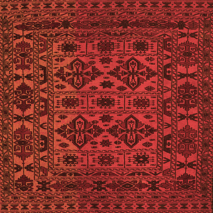 Round Machine Washable Persian Orange Traditional Area Rugs, wshtr2542org