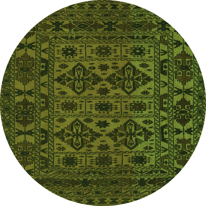 Square Persian Green Traditional Rug, tr2542grn