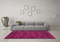 Machine Washable Persian Pink Traditional Rug, wshtr2542pnk