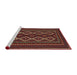 Sideview of Machine Washable Traditional Brown Rug, wshtr2543