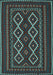 Machine Washable Southwestern Light Blue Country Rug, wshtr2543lblu