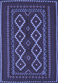 Southwestern Blue Country Rug, tr2543blu