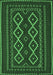 Machine Washable Southwestern Emerald Green Country Area Rugs, wshtr2543emgrn