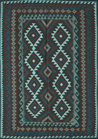 Southwestern Light Blue Country Rug, tr2543lblu