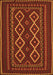Serging Thickness of Machine Washable Southwestern Orange Country Area Rugs, wshtr2543org
