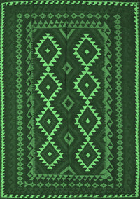 Southwestern Emerald Green Country Rug, tr2543emgrn