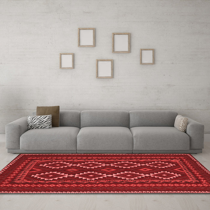 Country Red Washable Rugs