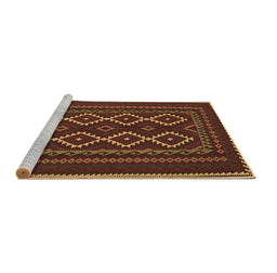 Sideview of Machine Washable Southwestern Brown Country Rug, wshtr2543brn