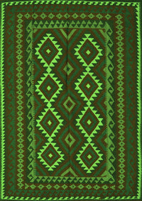 Southwestern Green Country Rug, tr2543grn