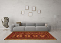 Machine Washable Southwestern Orange Country Rug, wshtr2543org