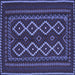 Square Southwestern Blue Country Rug, tr2543blu