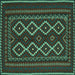 Square Southwestern Turquoise Country Rug, tr2543turq