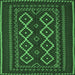 Square Southwestern Emerald Green Country Rug, tr2543emgrn