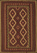 Machine Washable Southwestern Brown Country Rug, wshtr2543brn