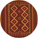 Square Southwestern Orange Country Rug, tr2543org