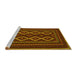 Sideview of Machine Washable Southwestern Yellow Country Rug, wshtr2543yw