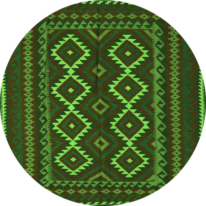 Square Southwestern Green Country Rug, tr2543grn