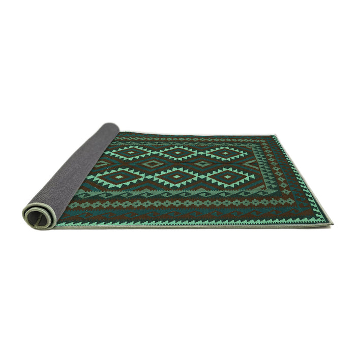 Sideview of Southwestern Turquoise Country Rug, tr2543turq