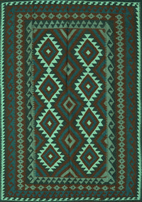 Southwestern Turquoise Country Rug, tr2543turq