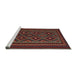 Sideview of Machine Washable Traditional Brown Rug, wshtr2544