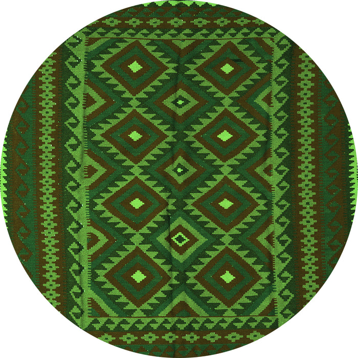 Square Southwestern Green Country Rug, tr2544grn
