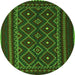 Square Southwestern Green Country Rug, tr2544grn