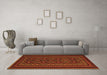 Machine Washable Southwestern Orange Country Area Rugs in a Living Room, wshtr2544org