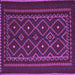 Square Machine Washable Southwestern Purple Country Area Rugs, wshtr2544pur