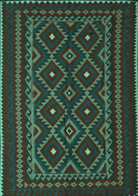 Southwestern Turquoise Country Rug, tr2544turq