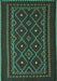 Southwestern Turquoise Country Rug, tr2544turq