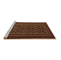 Sideview of Machine Washable Southwestern Brown Country Rug, wshtr2544brn