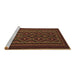 Sideview of Machine Washable Southwestern Brown Country Rug, wshtr2544brn