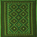 Serging Thickness of Southwestern Green Country Rug, tr2544grn