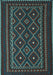 Southwestern Light Blue Country Rug, tr2544lblu