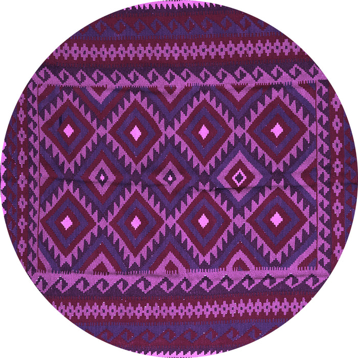 Round Southwestern Purple Country Rug, tr2544pur