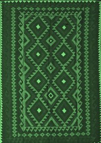 Southwestern Emerald Green Country Rug, tr2544emgrn