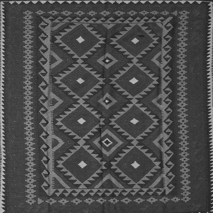 Round Machine Washable Southwestern Gray Country Rug, wshtr2544gry