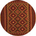 Square Southwestern Orange Country Rug, tr2544org