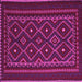 Square Machine Washable Southwestern Pink Country Rug, wshtr2544pnk