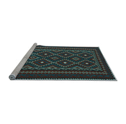 Sideview of Machine Washable Southwestern Light Blue Country Rug, wshtr2544lblu
