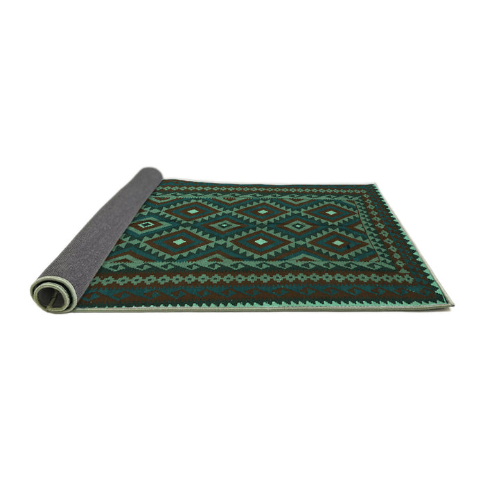 Sideview of Southwestern Turquoise Country Rug, tr2544turq
