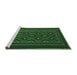 Sideview of Machine Washable Southwestern Emerald Green Country Area Rugs, wshtr2544emgrn