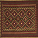 Square Southwestern Brown Country Rug, tr2544brn