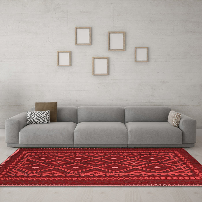 Country Red Washable Rugs