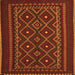 Serging Thickness of Southwestern Orange Country Rug, tr2544org